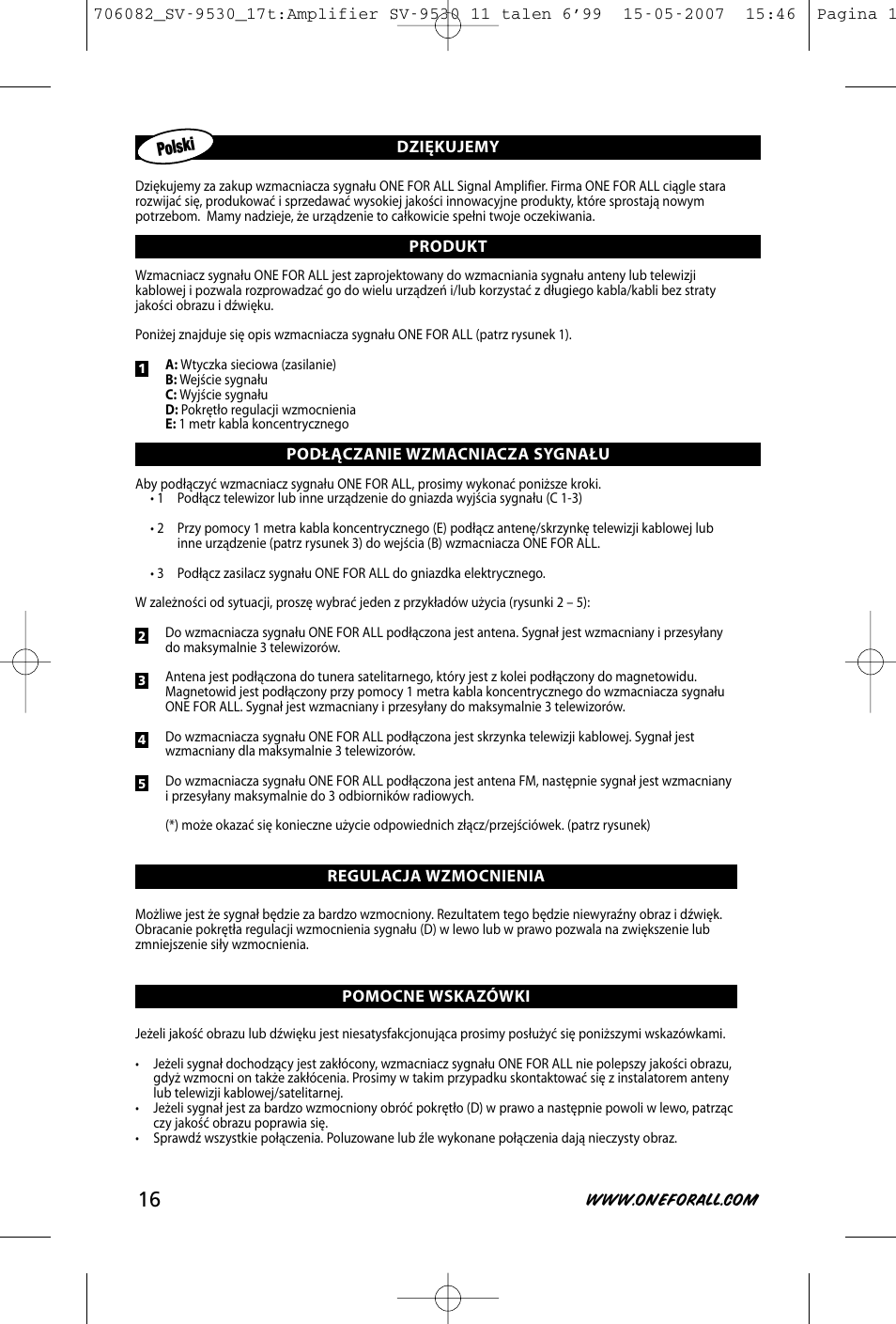 One for All SV-9530 User Manual | Page 18 / 26