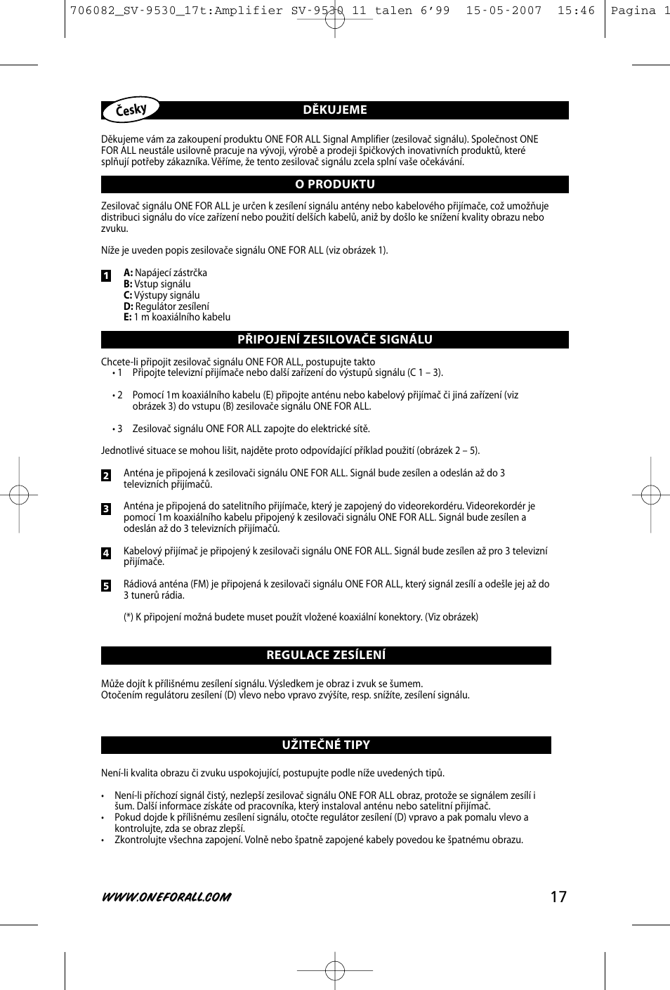 One for All SV-9530 User Manual | Page 19 / 26