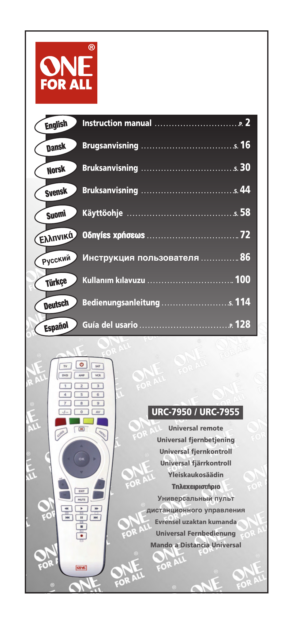 One for All 704918 User Manual | 168 pages