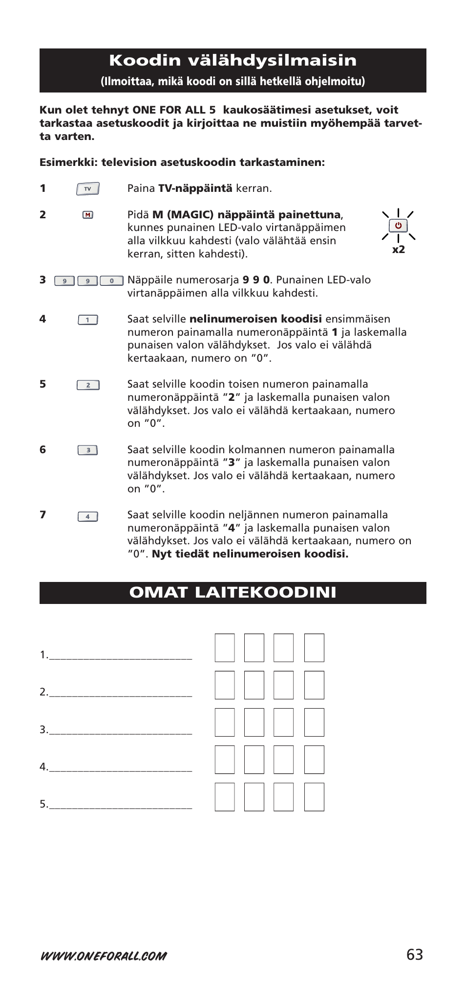 One for All 704918 User Manual | Page 63 / 168