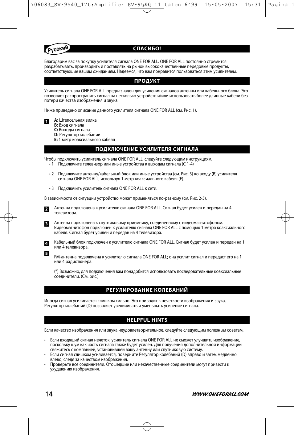 One for All SV-9540 User Manual | Page 16 / 26