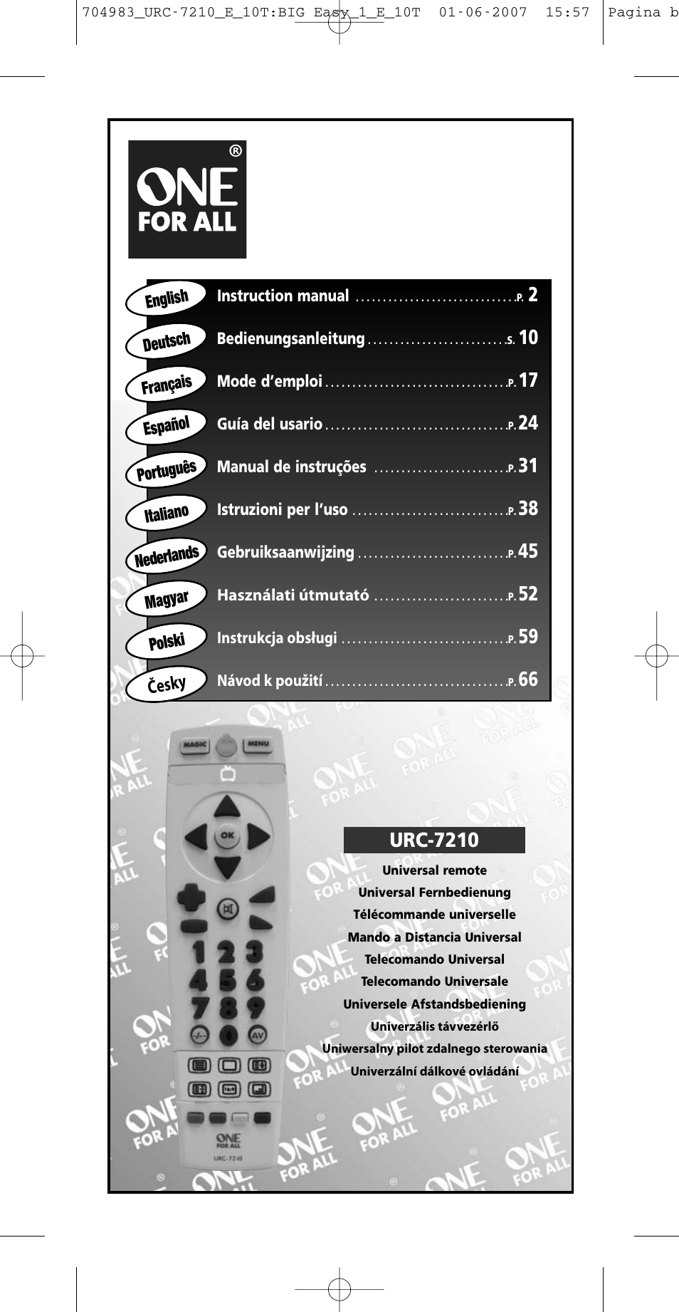 One for All URC-7210 User Manual | 86 pages