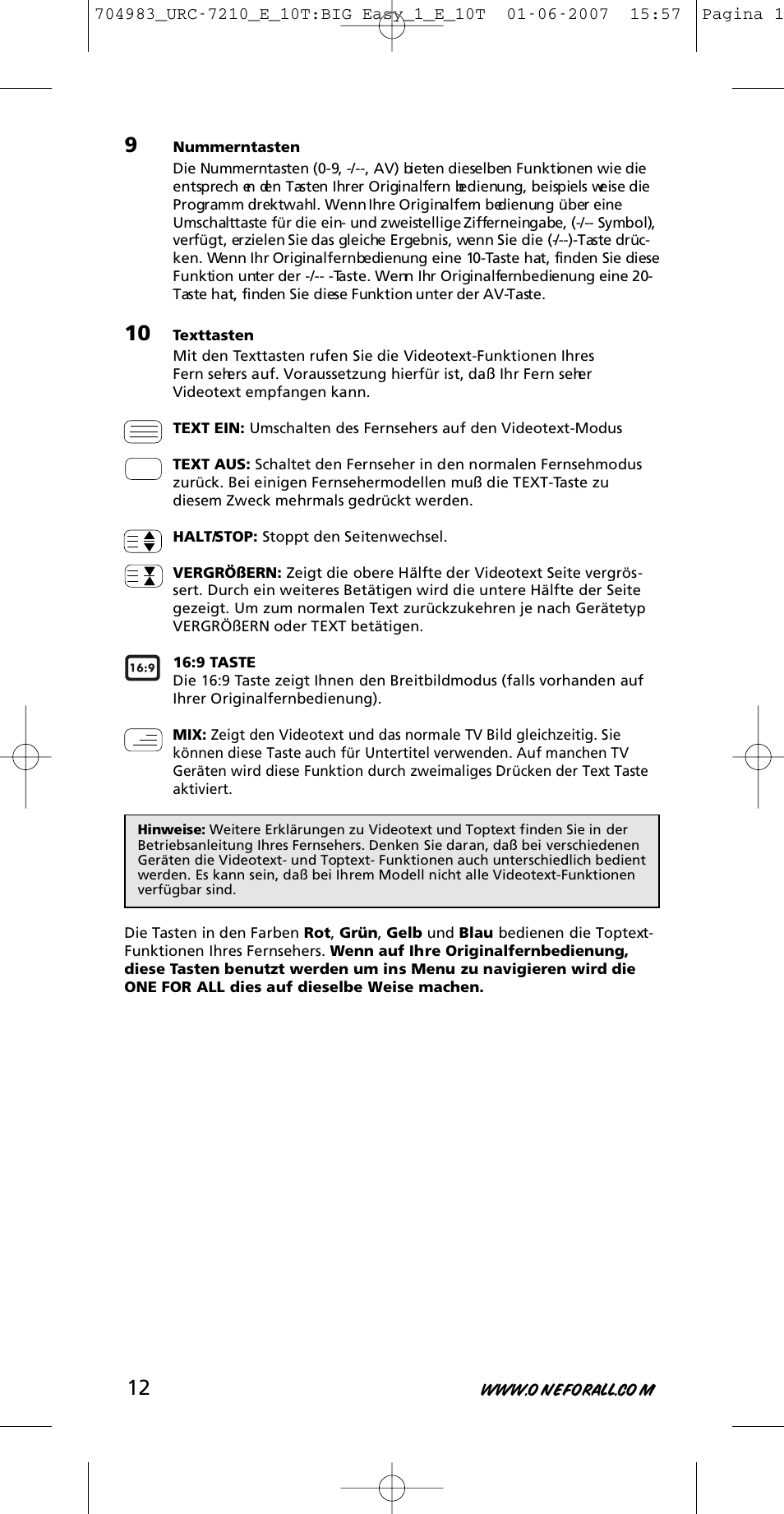 One for All URC-7210 User Manual | Page 12 / 86