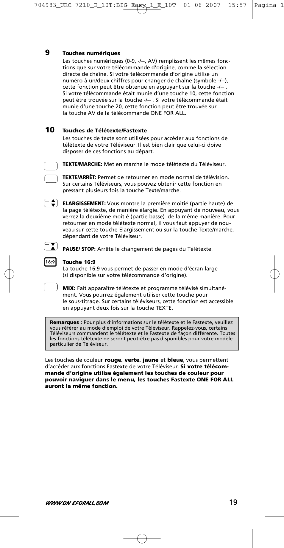 One for All URC-7210 User Manual | Page 19 / 86