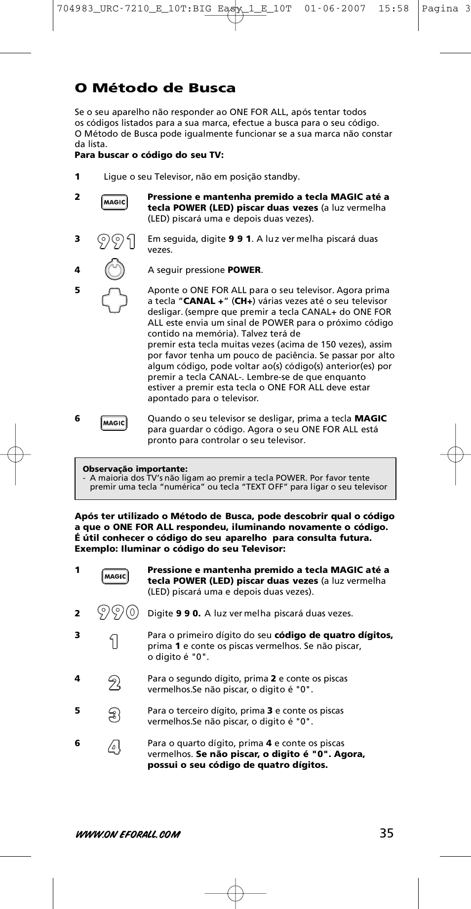 35 o método de busca | One for All URC-7210 User Manual | Page 35 / 86