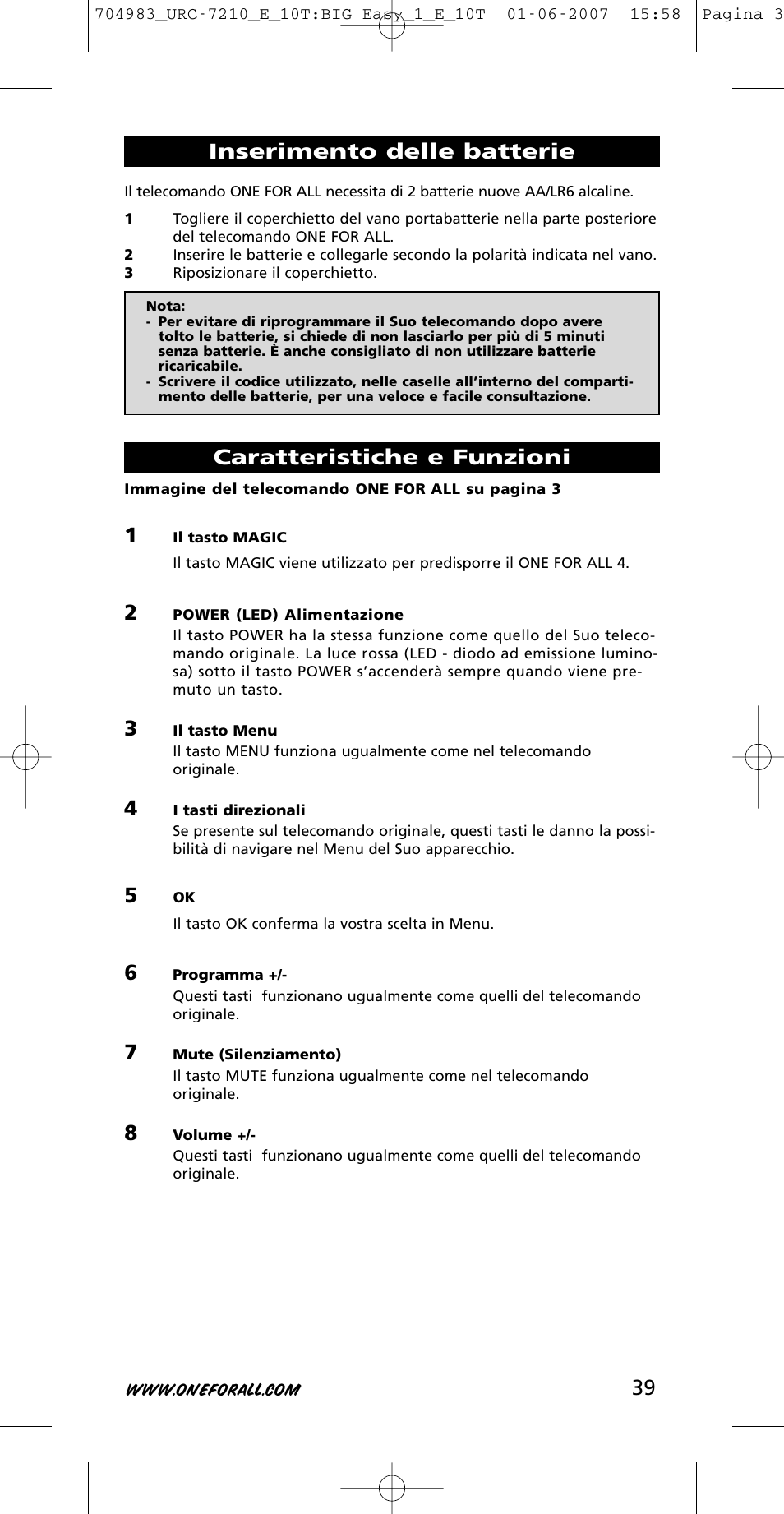 One for All URC-7210 User Manual | Page 39 / 86