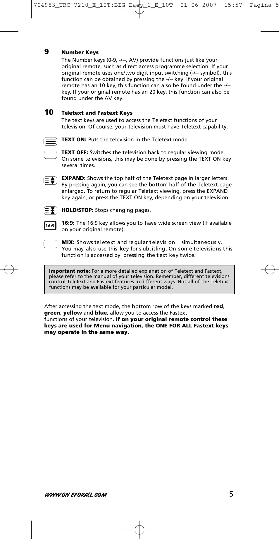 One for All URC-7210 User Manual | Page 5 / 86