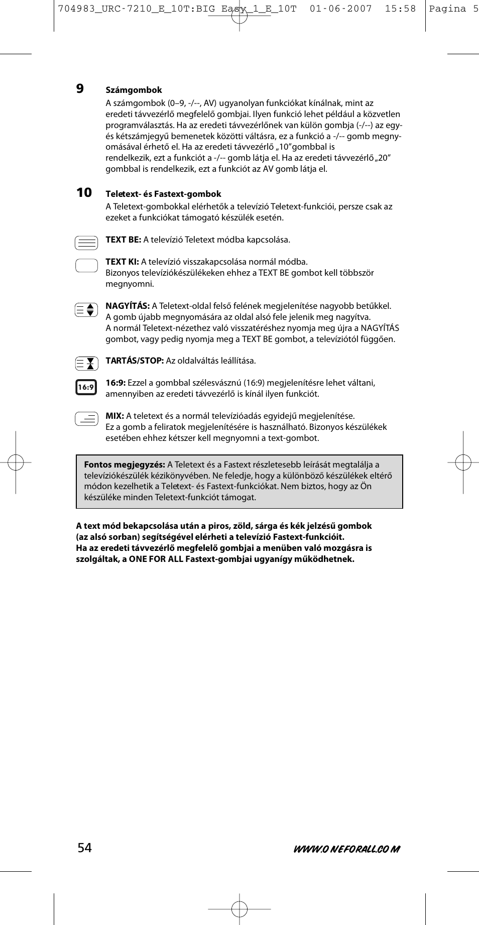 One for All URC-7210 User Manual | Page 54 / 86