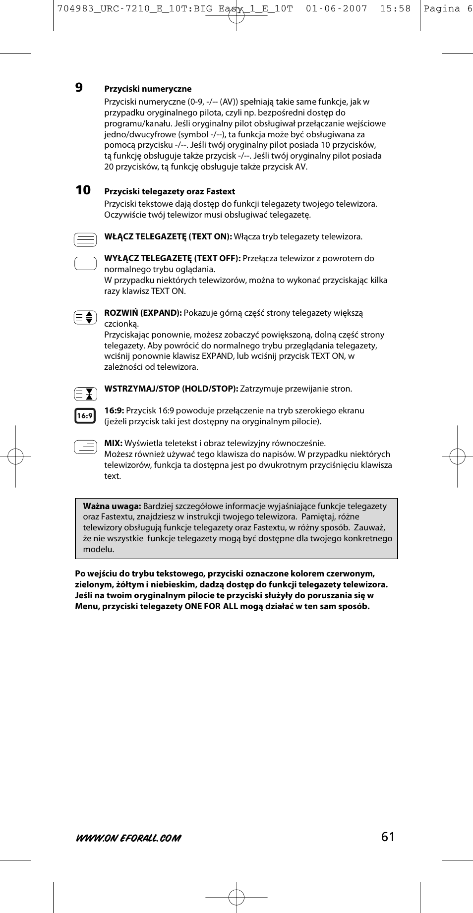 One for All URC-7210 User Manual | Page 61 / 86