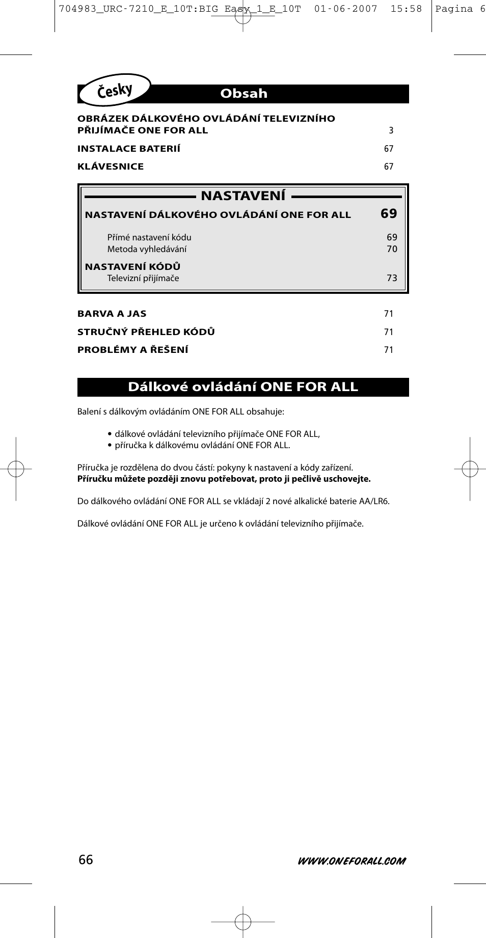 One for All URC-7210 User Manual | Page 66 / 86