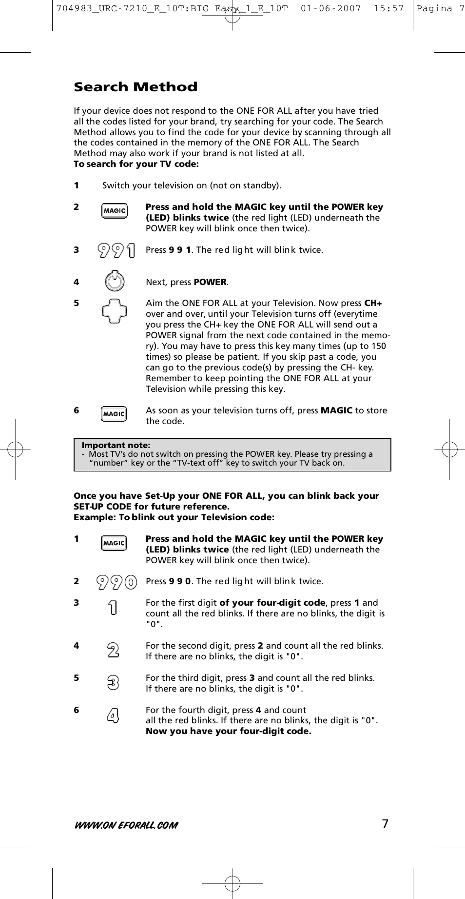 7search method | One for All URC-7210 User Manual | Page 7 / 86