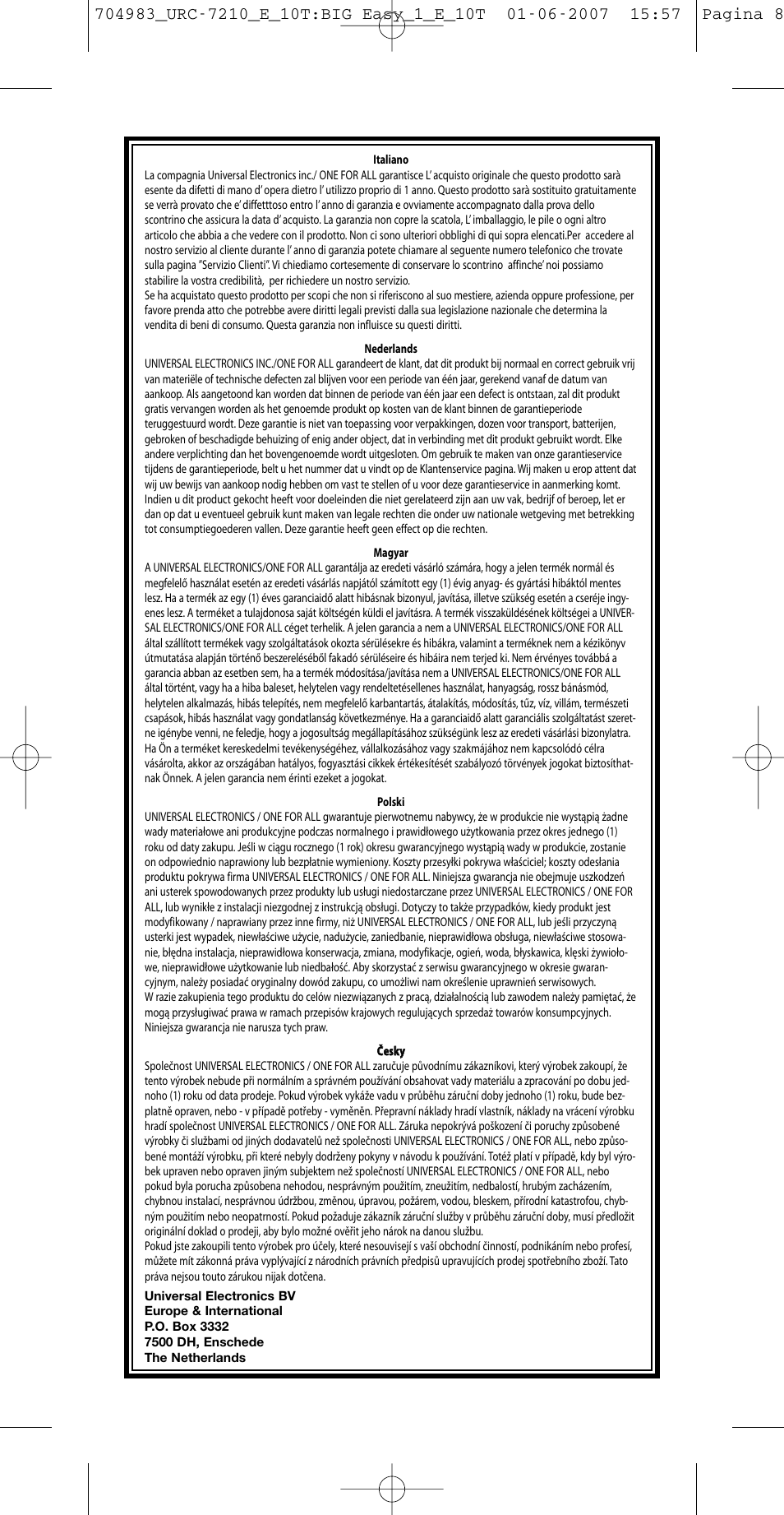 One for All URC-7210 User Manual | Page 85 / 86