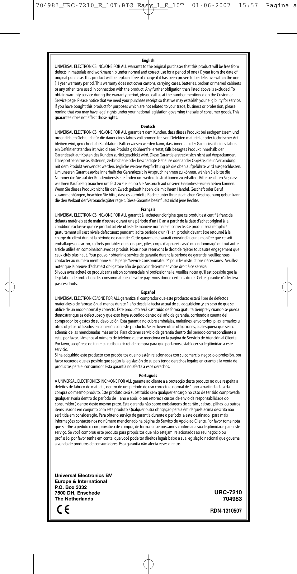 One for All URC-7210 User Manual | Page 86 / 86