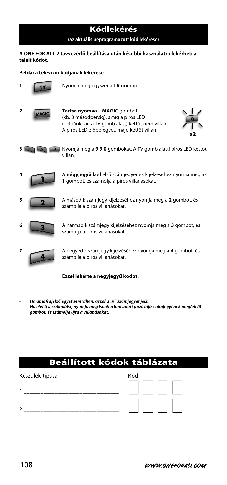 One for All URC-3720 User Manual | Page 108 / 166