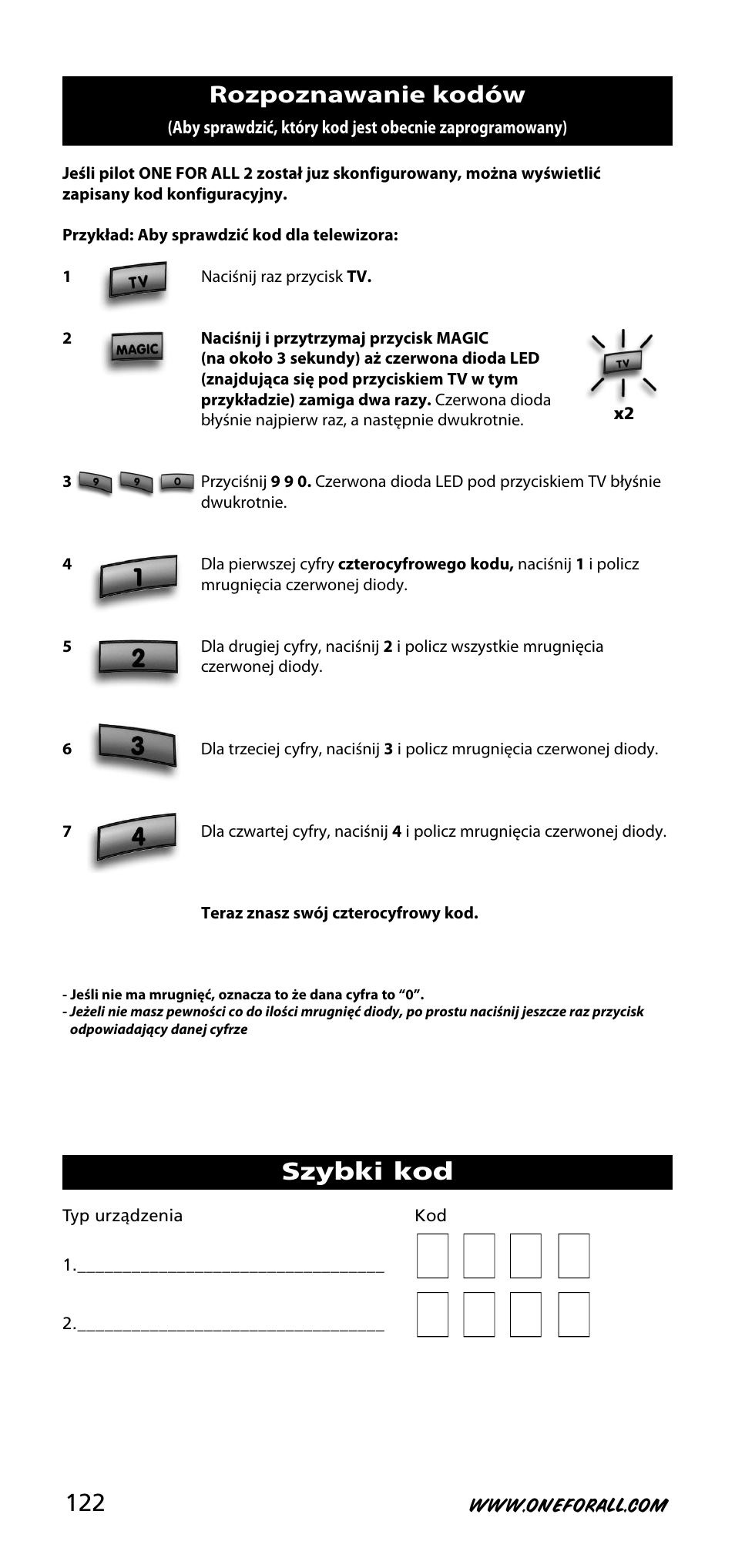 One for All URC-3720 User Manual | Page 122 / 166