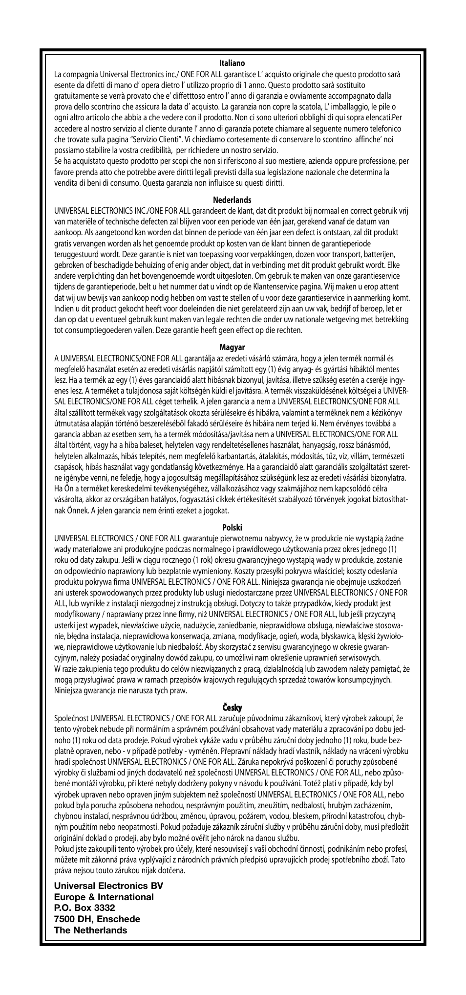 One for All URC-3720 User Manual | Page 165 / 166