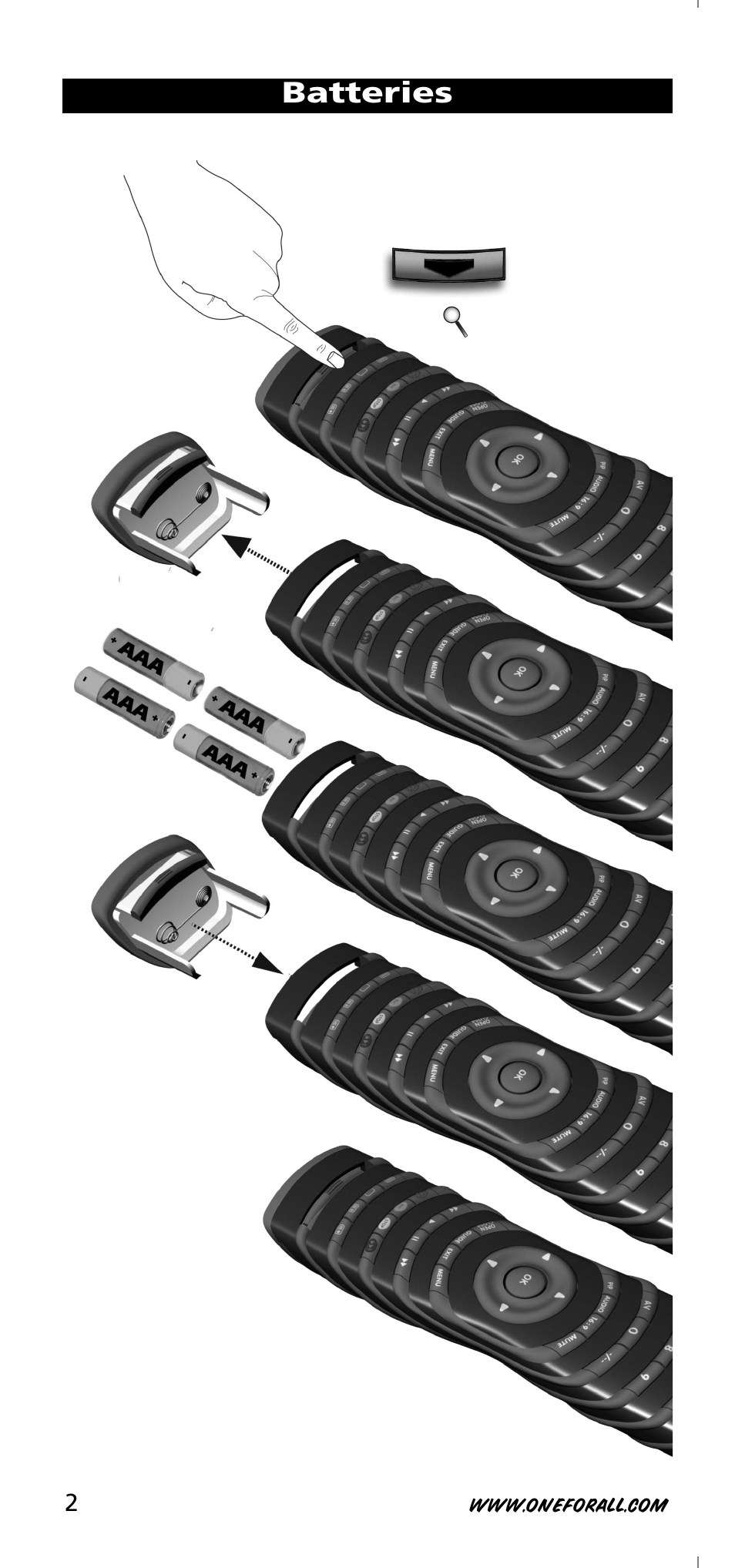 Batteries | One for All URC-3720 User Manual | Page 2 / 166