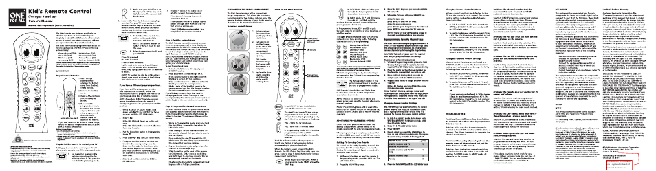 One for All OARK02R User Manual | 2 pages