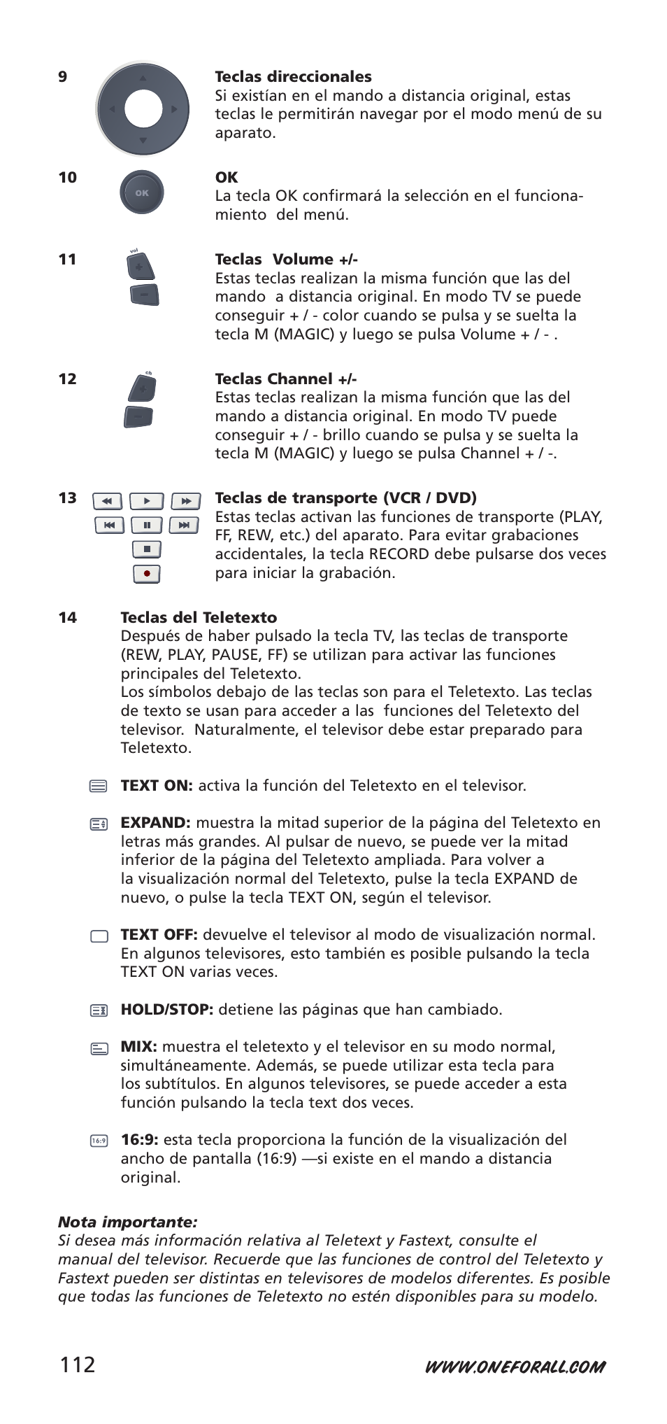 One for All URC-7940 User Manual | Page 112 / 148
