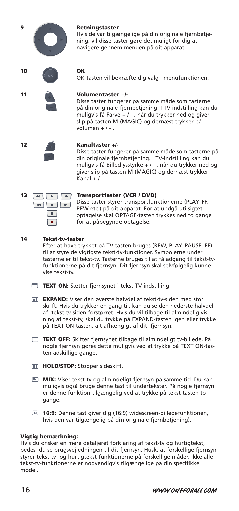 One for All URC-7940 User Manual | Page 16 / 148