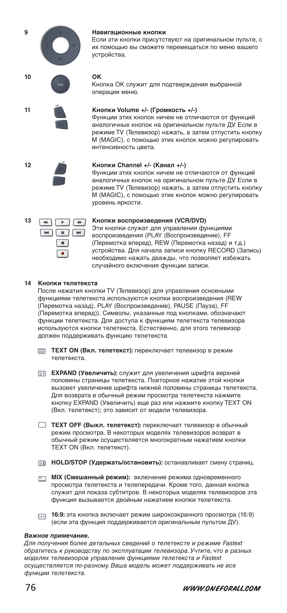 One for All URC-7940 User Manual | Page 76 / 148