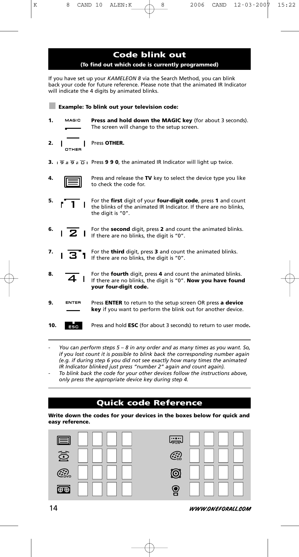 One for All KAMELEON URC-8308 User Manual | Page 15 / 293