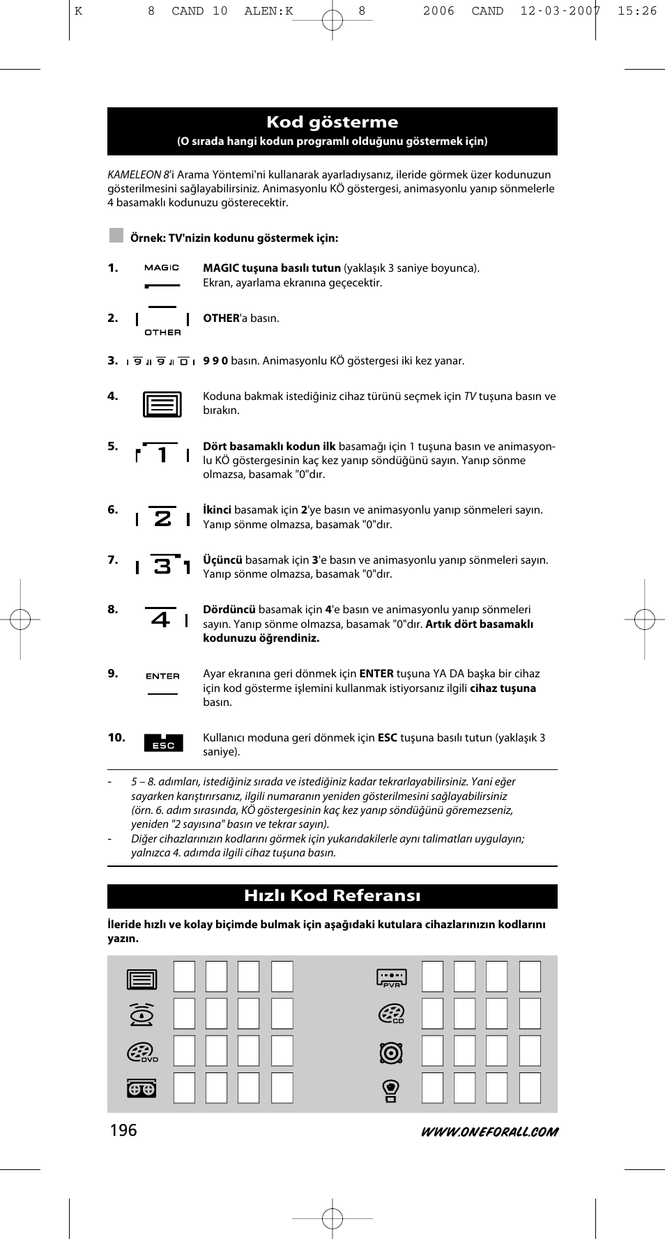 One for All KAMELEON URC-8308 User Manual | Page 197 / 293