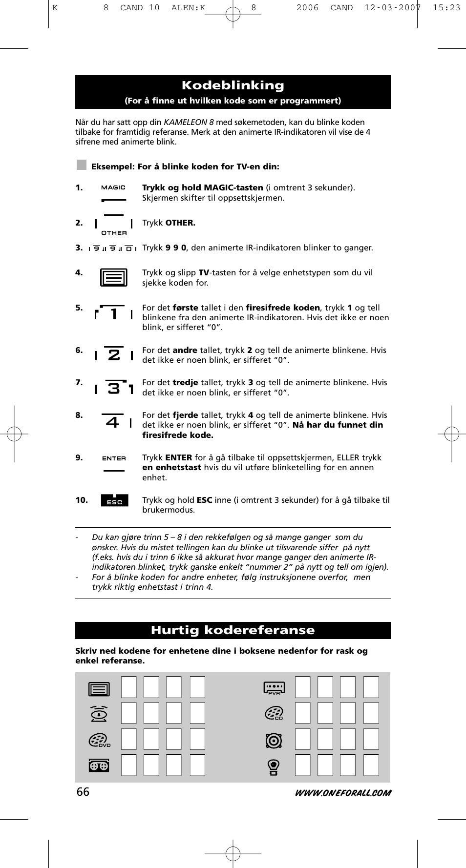 One for All KAMELEON URC-8308 User Manual | Page 67 / 293