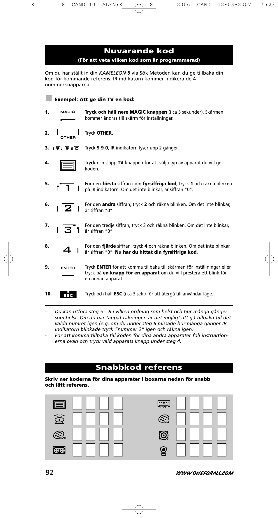 One for All KAMELEON URC-8308 User Manual | Page 93 / 293