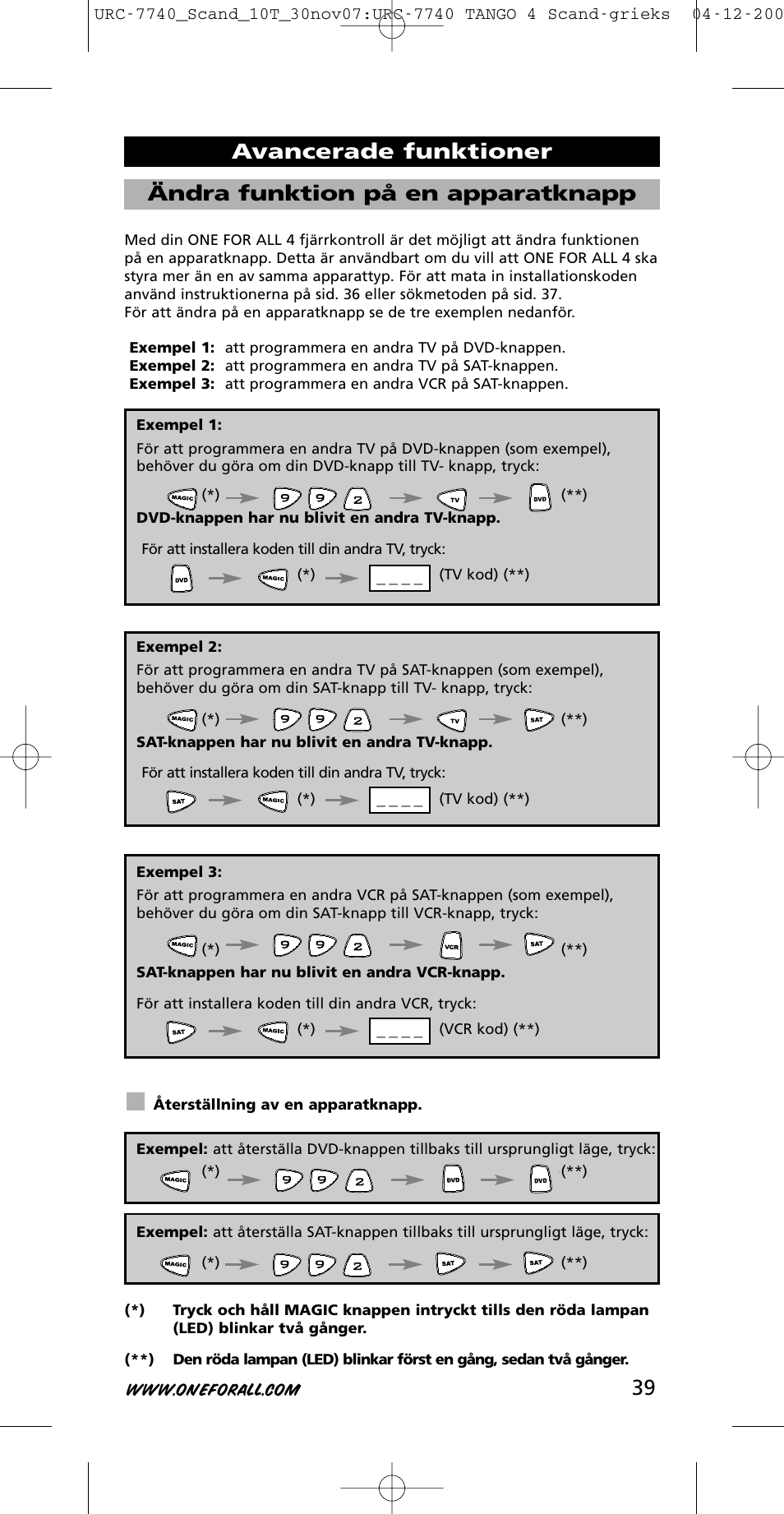 One for All URC-7740 User Manual | Page 39 / 118