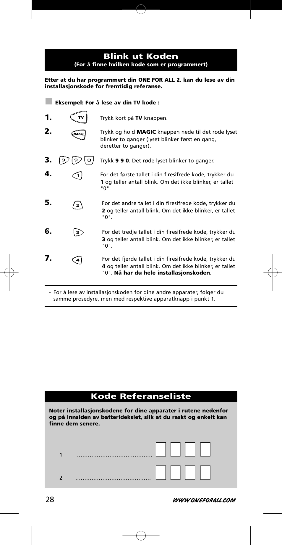 One for All URC-7721 User Manual | Page 28 / 116