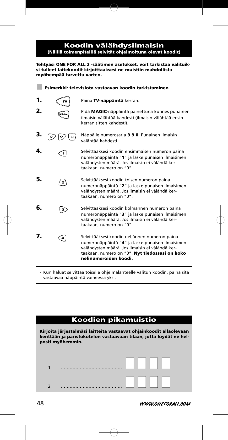 One for All URC-7721 User Manual | Page 48 / 116