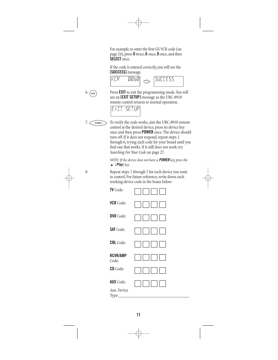 One for All (URC-8910) User Manual | Page 11 / 77