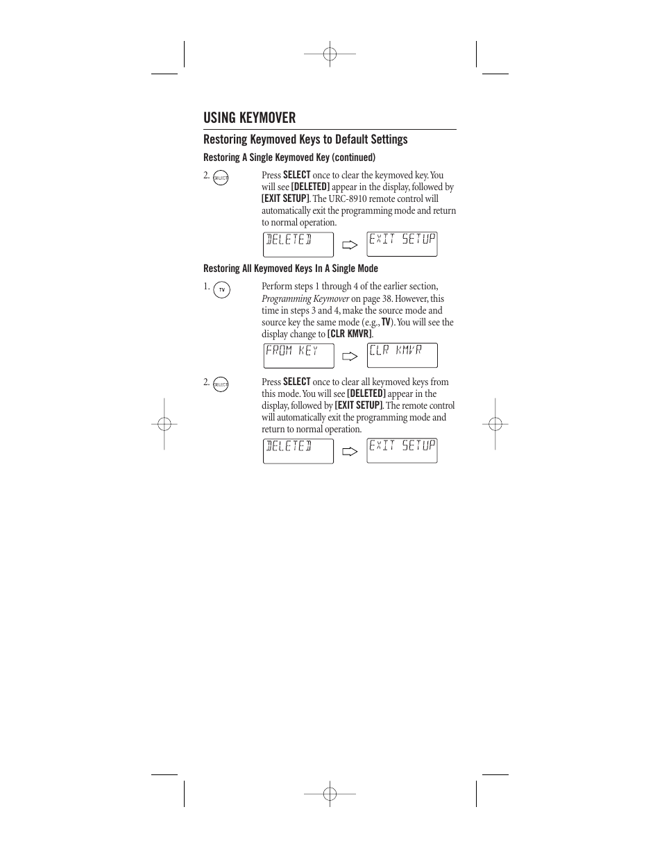 Using keymover | One for All (URC-8910) User Manual | Page 27 / 77