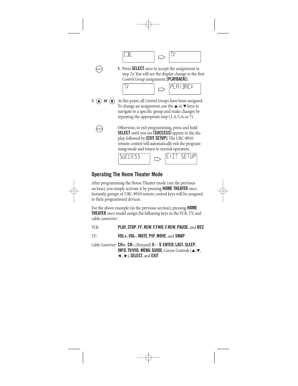 Operating the home theater mode | One for All (URC-8910) User Manual | Page 34 / 77