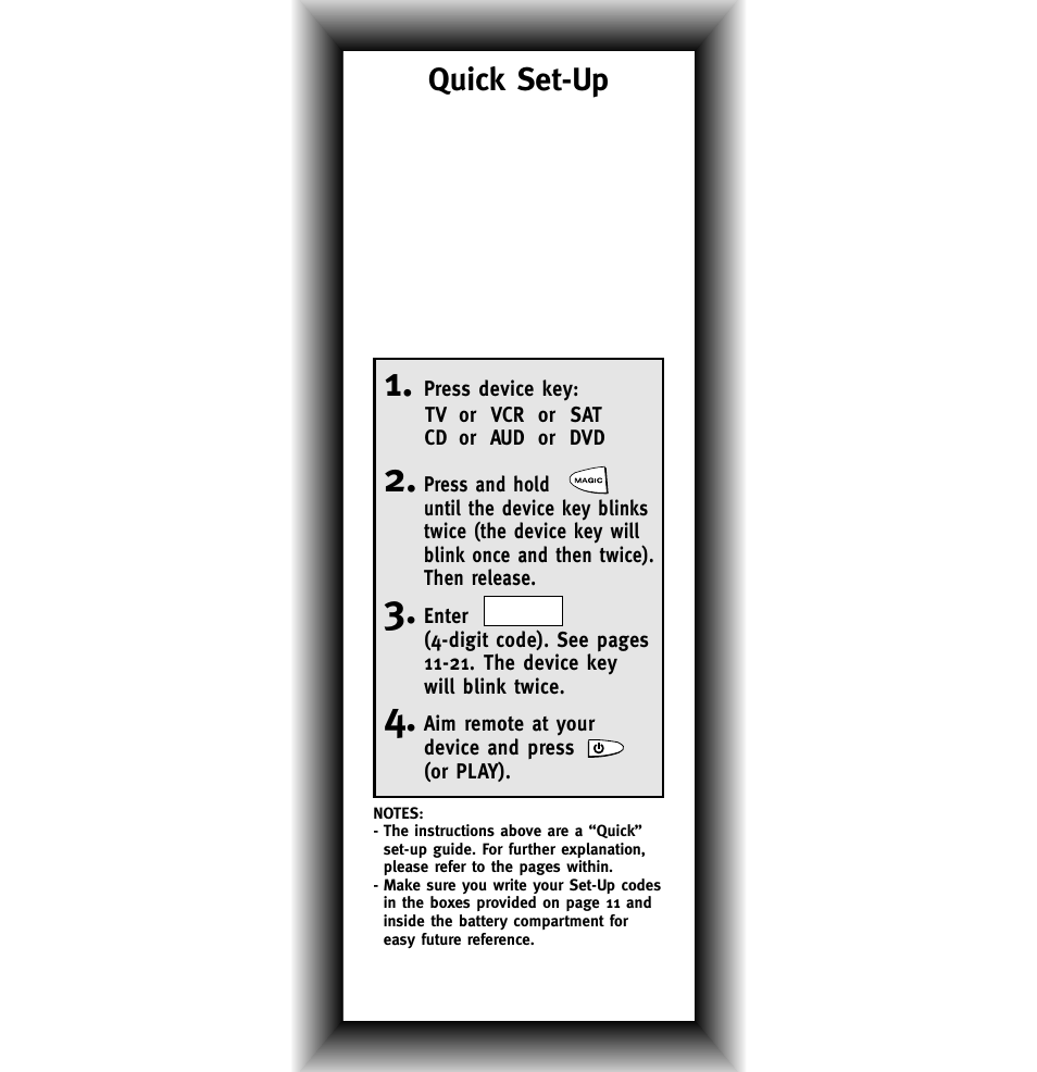 Quick set-up | One for All URC-7560 User Manual | Page 4 / 40