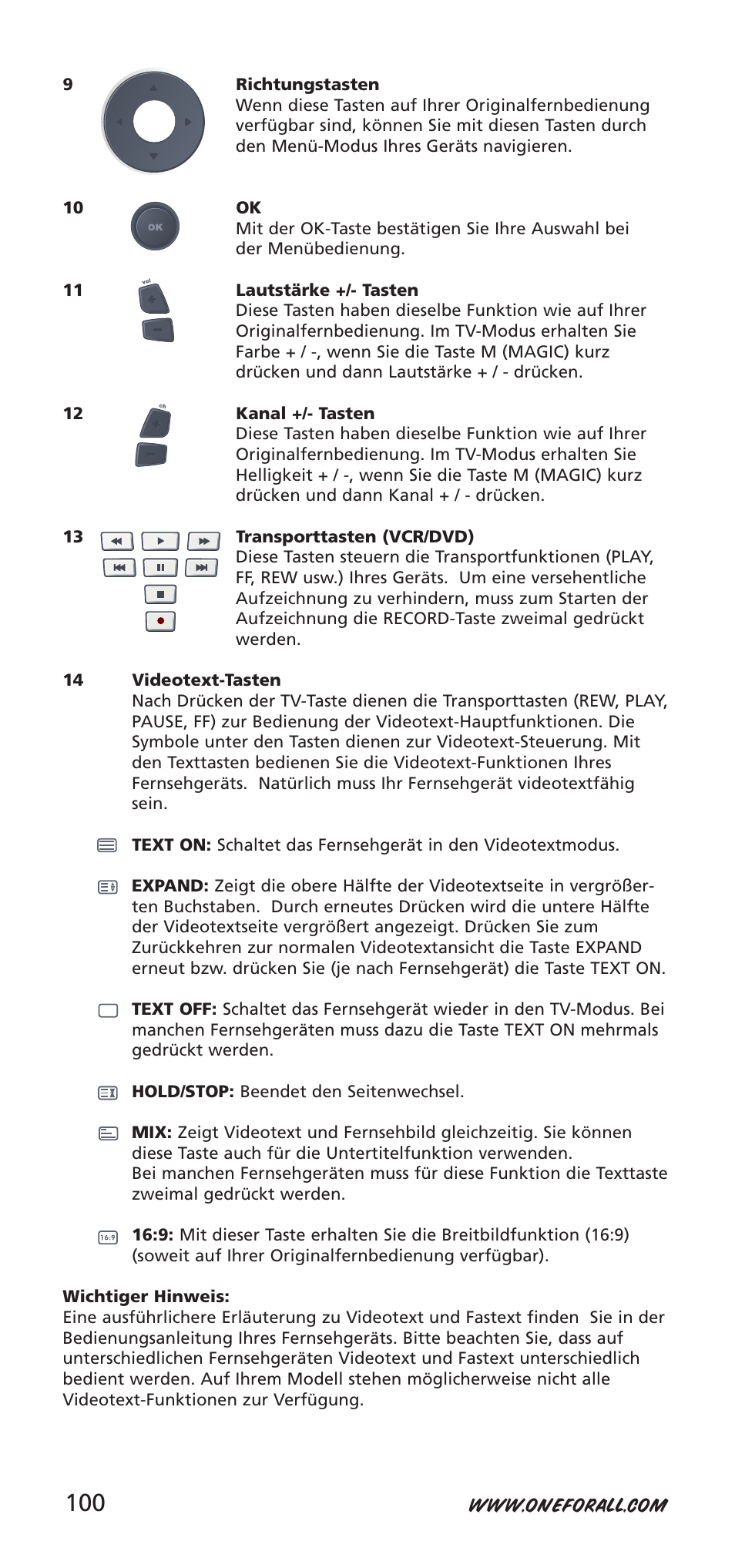 One for All URC-7955 User Manual | Page 100 / 144