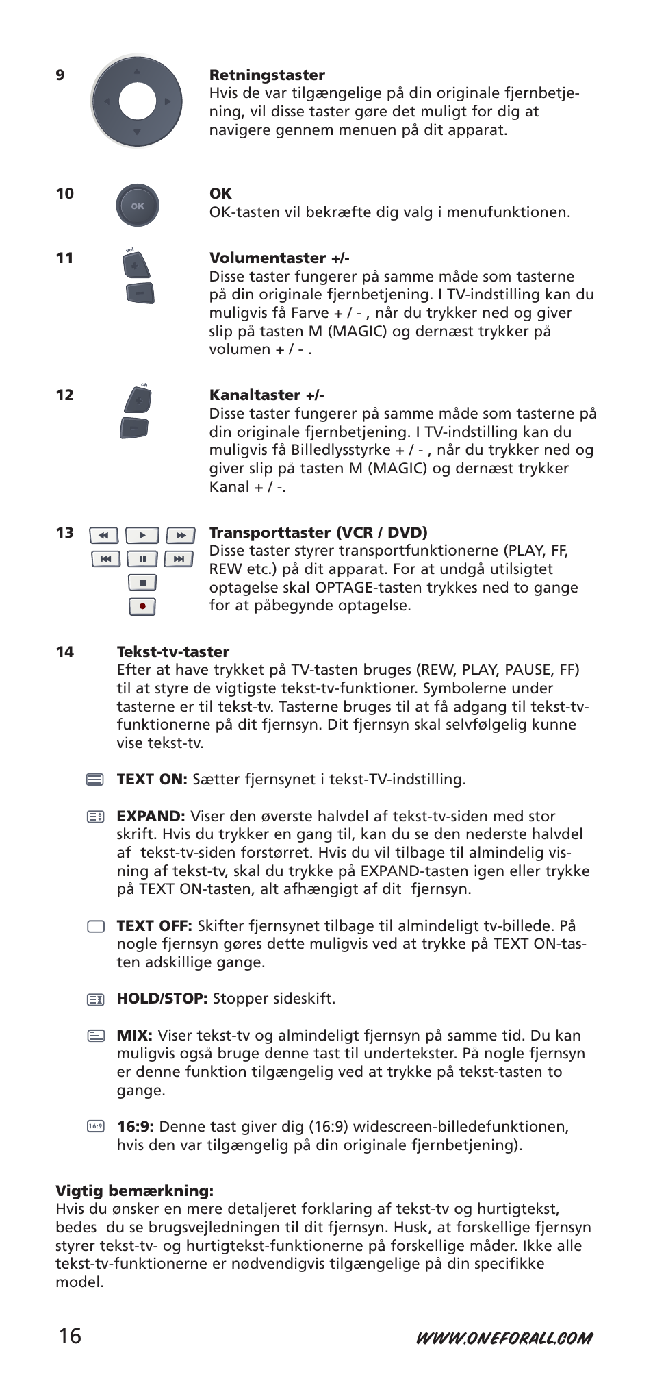 One for All URC-7955 User Manual | Page 16 / 144