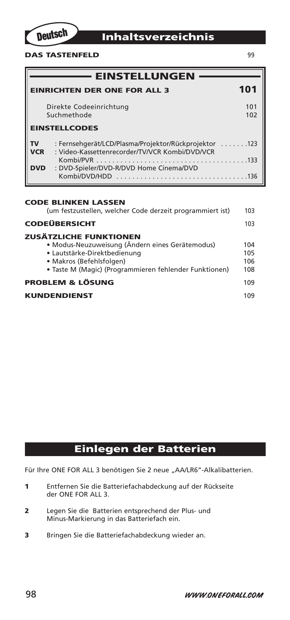 One for All URC-7955 User Manual | Page 98 / 144