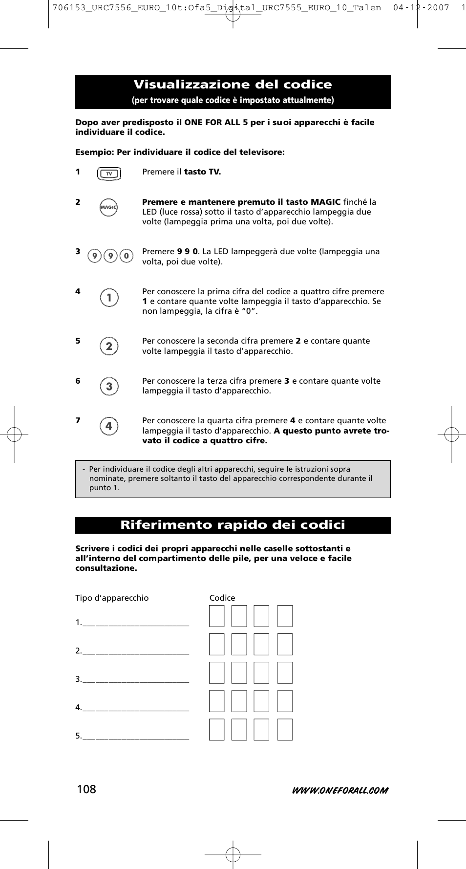 One for All URC-7556 User Manual | Page 109 / 224