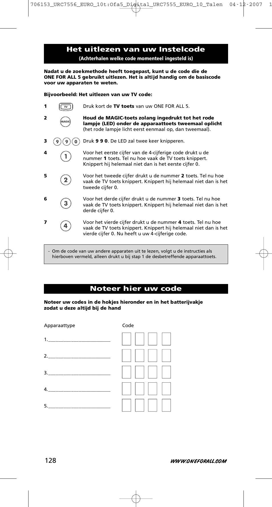 One for All URC-7556 User Manual | Page 129 / 224