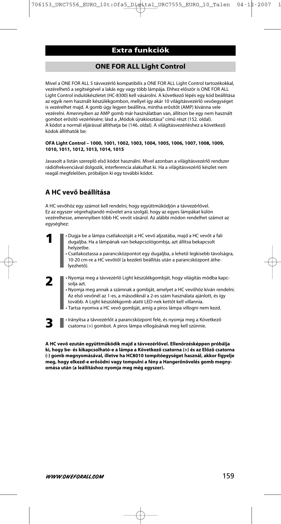 One for All URC-7556 User Manual | Page 160 / 224