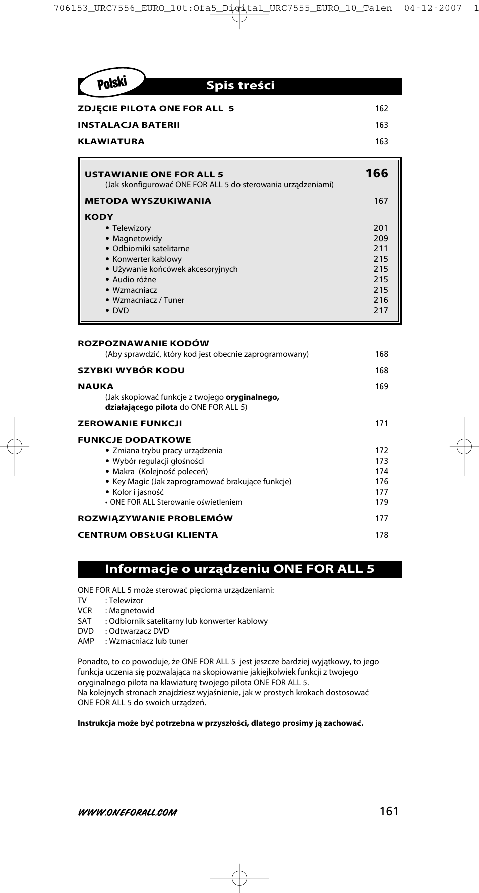 One for All URC-7556 User Manual | Page 162 / 224