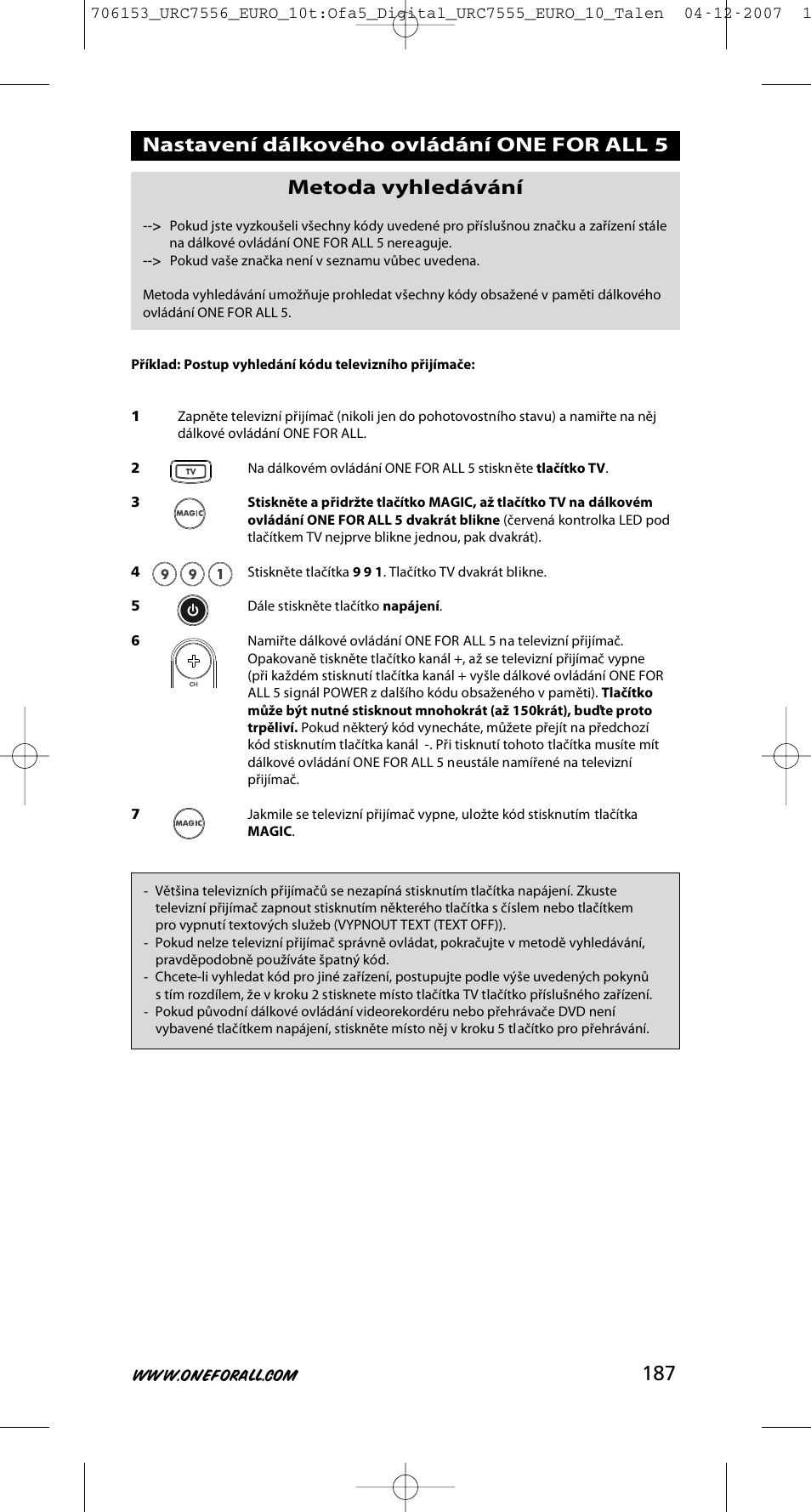 One for All URC-7556 User Manual | Page 188 / 224