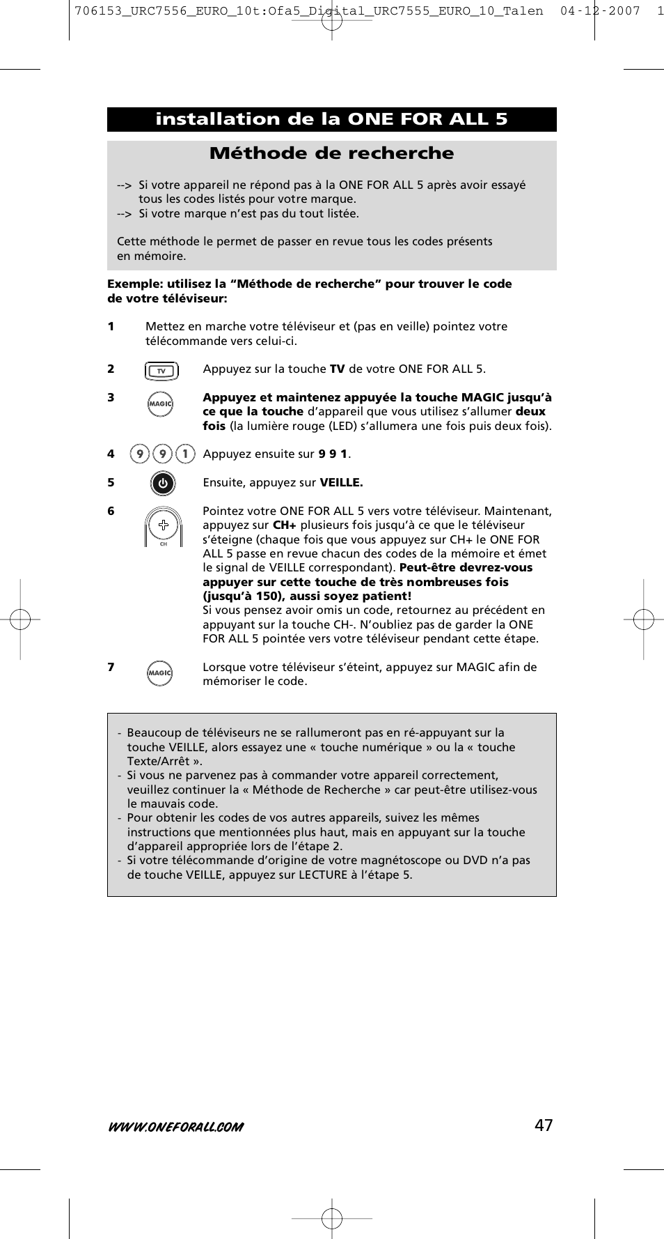 One for All URC-7556 User Manual | Page 48 / 224