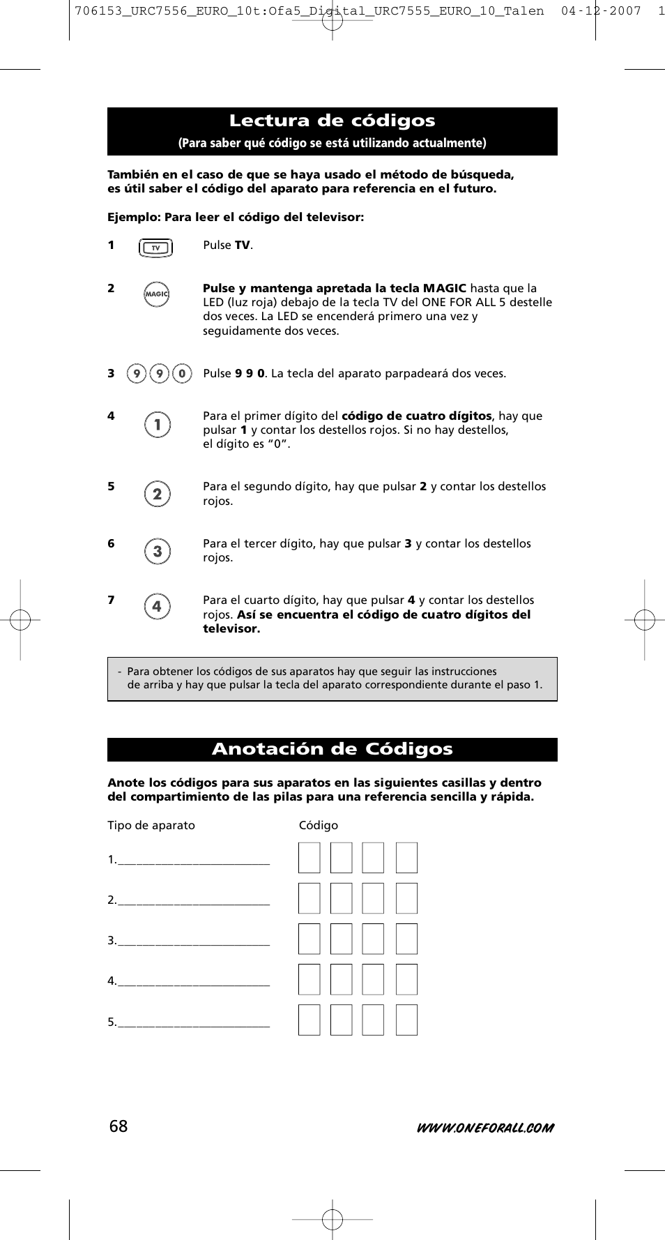 One for All URC-7556 User Manual | Page 69 / 224