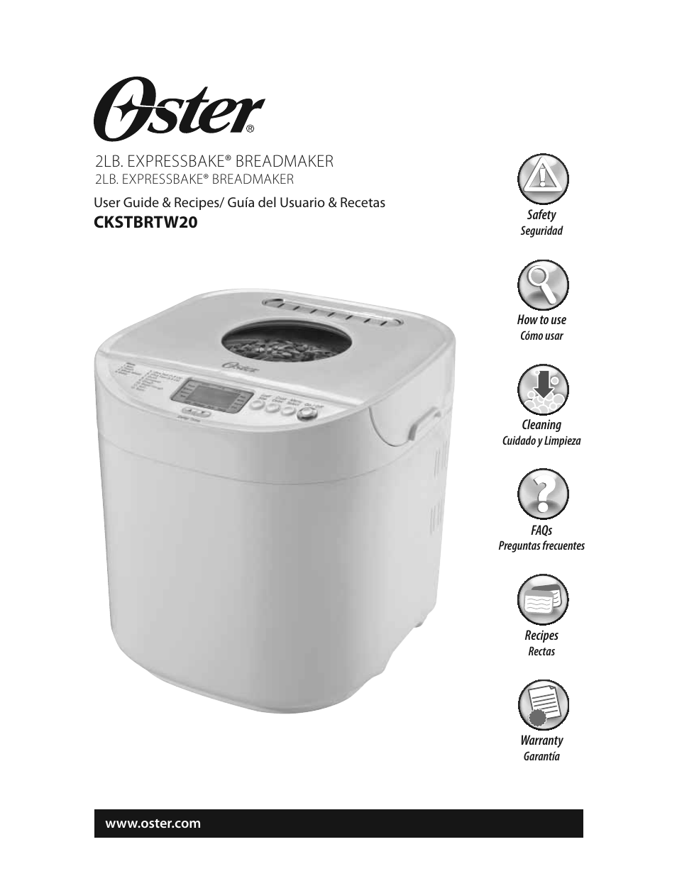 Oster EXPRESSBAKE CKSTBRTW20 User Manual | 80 pages