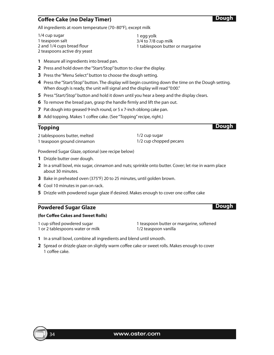 Oster EXPRESSBAKE CKSTBRTW20 User Manual | Page 34 / 80