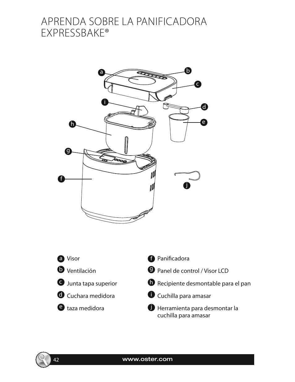 Aprenda sobre la panificadora expressbake | Oster EXPRESSBAKE CKSTBRTW20 User Manual | Page 42 / 80