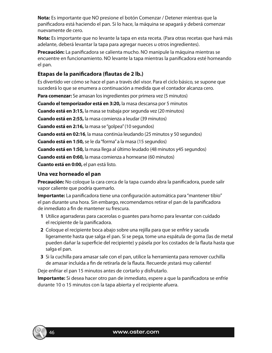 Oster EXPRESSBAKE CKSTBRTW20 User Manual | Page 46 / 80